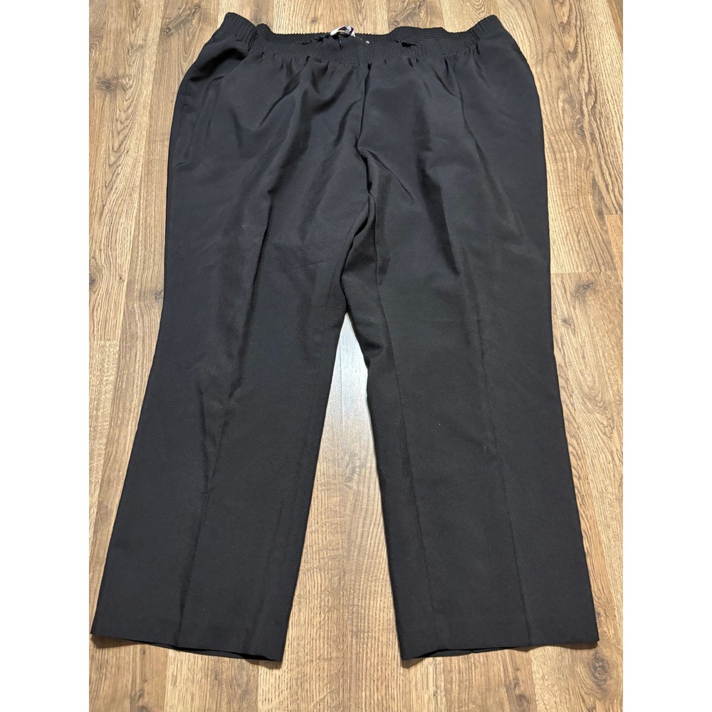 Alia Women Pants Women Size 24W Black Dress Pants Elastic Waist Straight Leg